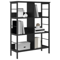 Produktbild för Hyllsystem Svart Ek 82 x 32 x 112 cm Konstruerat trä