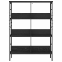 Produktbild för Hyllsystem Svart Ek 82 x 32 x 112 cm Konstruerat trä