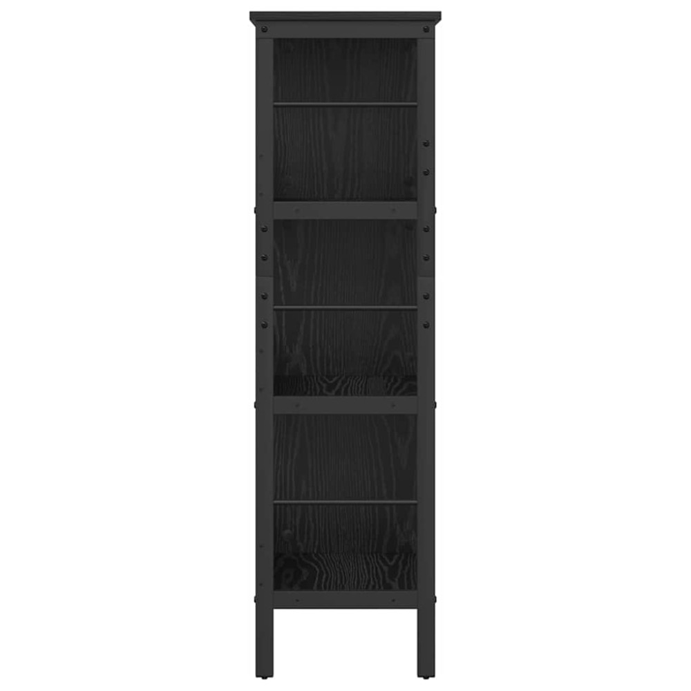 Produktbild för Hyllsystem Svart Ek 82 x 32 x 112 cm Konstruerat trä