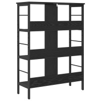 Produktbild för Hyllsystem Svart Ek 82 x 32 x 112 cm Konstruerat trä