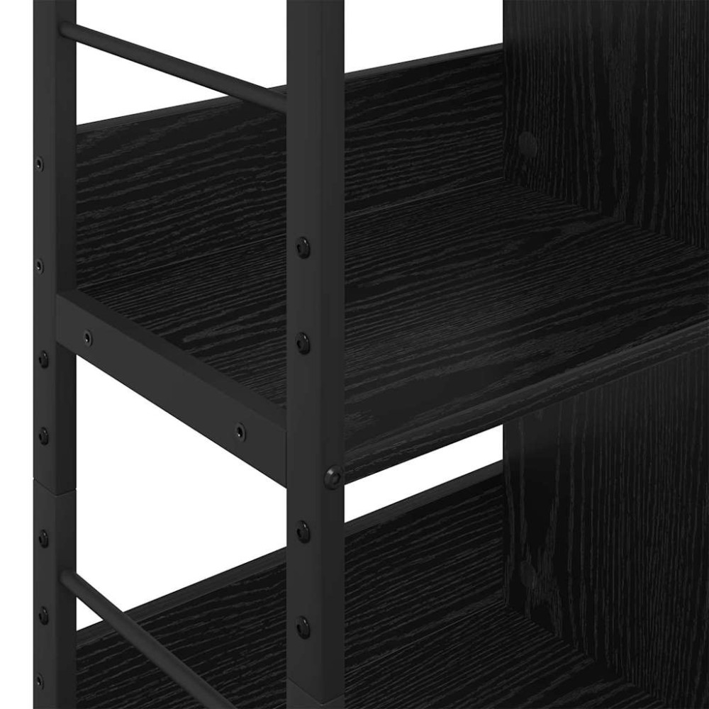 Produktbild för Hyllsystem Svart Ek 82 x 32 x 112 cm Konstruerat trä