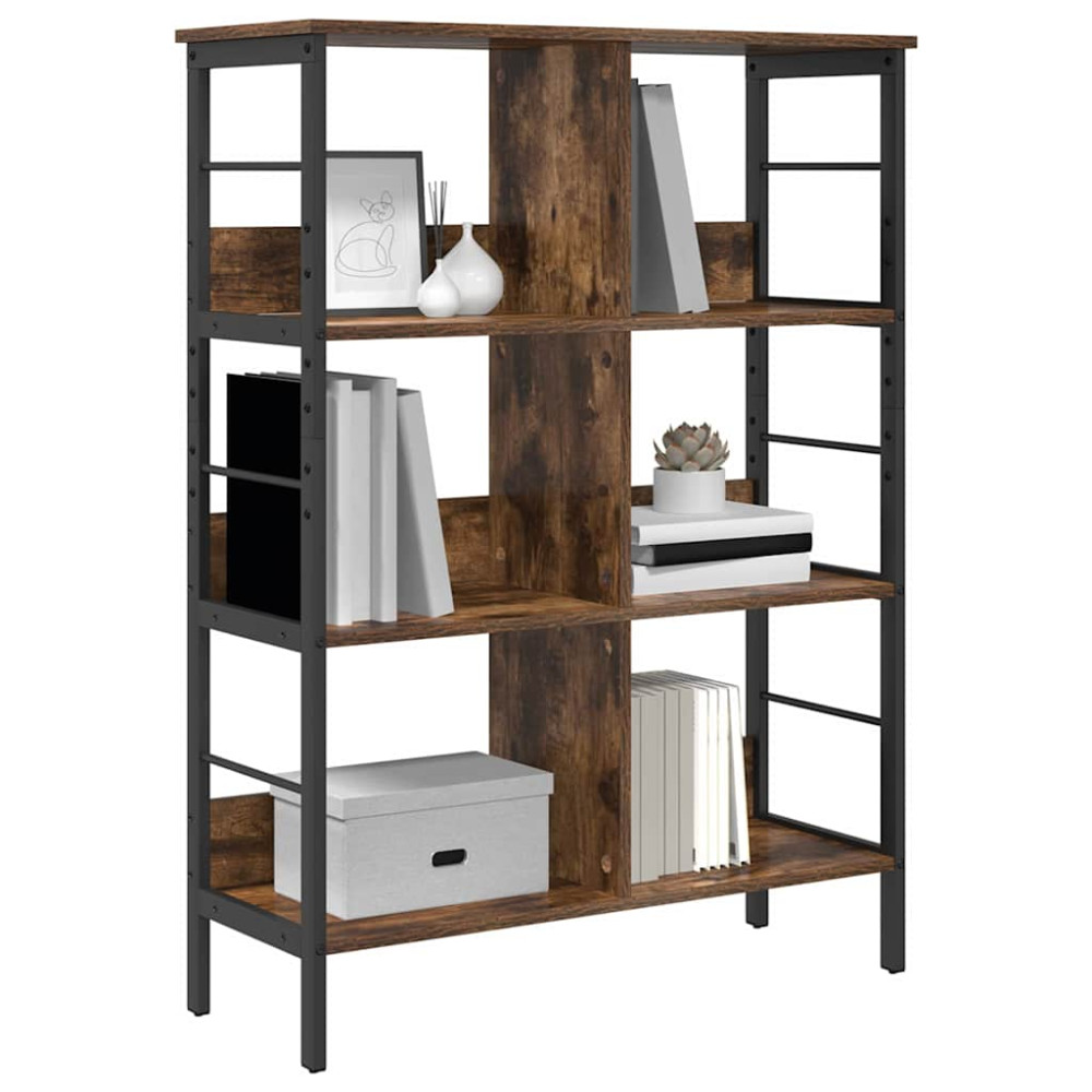 Produktbild för Hyllsystem Rökt ek 82 x 32 x 112 cm Konstruerat trä