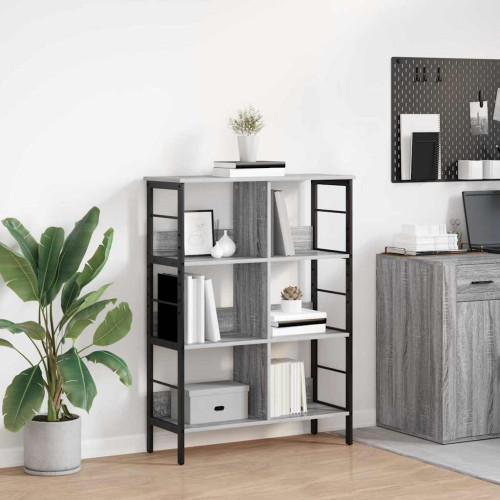 vidaXL Hyllsystem Grå Sonoma 82 x 32 x 112 cm Konstruerat trä