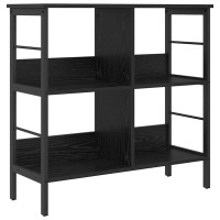 Produktbild för Hyllsystem Svart Ek 82 x 32 x 79 cm Konstruerat trä