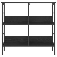 Produktbild för Hyllsystem Svart Ek 82 x 32 x 79 cm Konstruerat trä