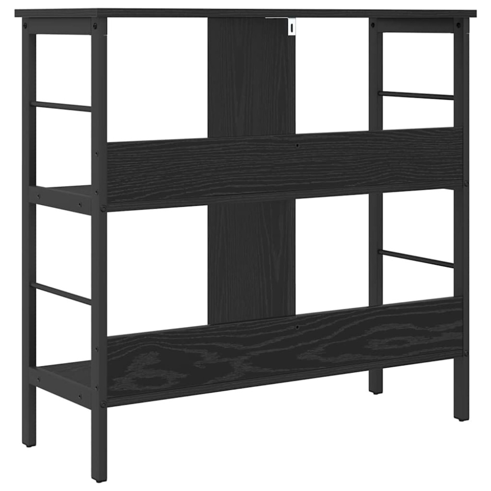 Produktbild för Hyllsystem Svart Ek 82 x 32 x 79 cm Konstruerat trä