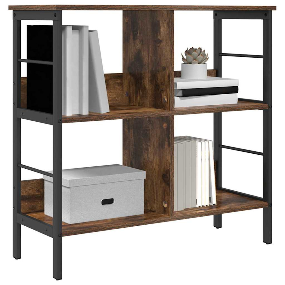 Produktbild för Hyllsystem Rökt ek 82 x 32 x 79 cm Konstruerat trä