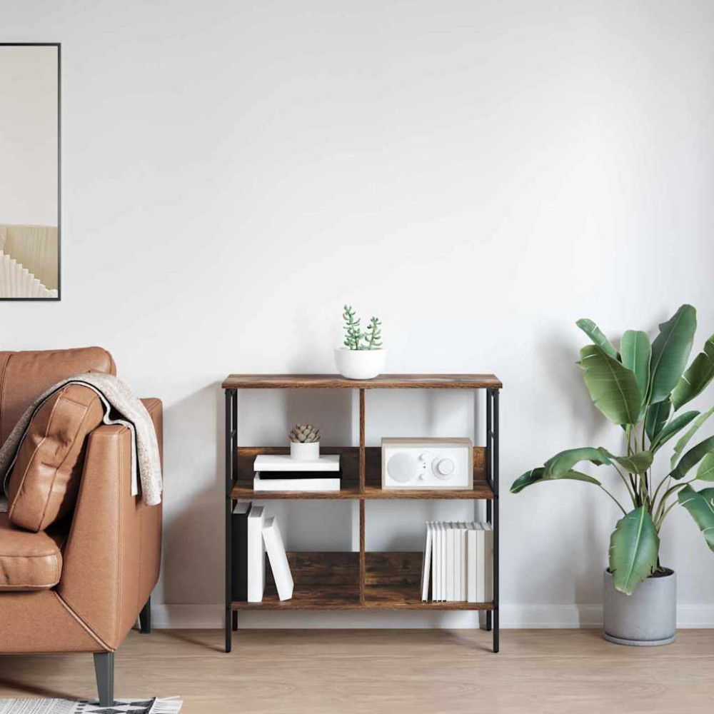 Produktbild för Hyllsystem Rökt ek 82 x 32 x 79 cm Konstruerat trä