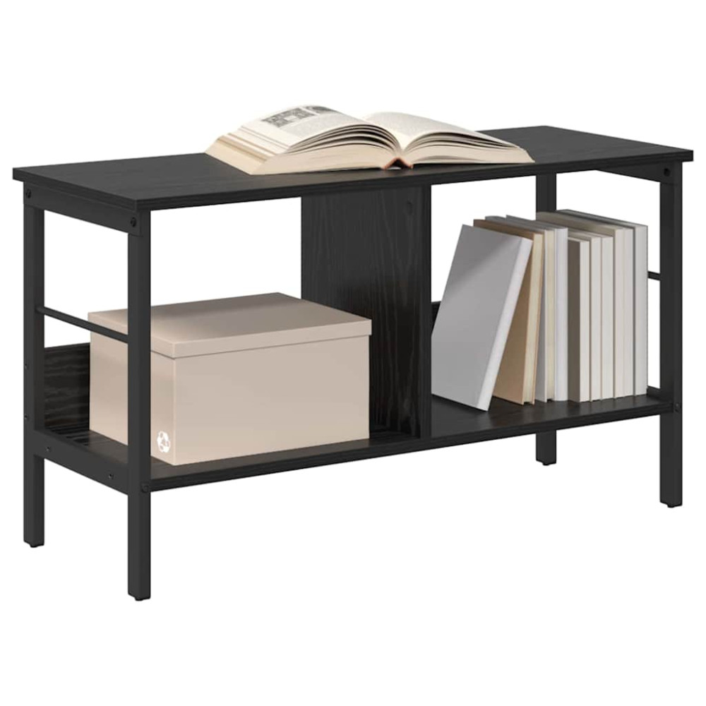 Produktbild för Hyllsystem Svart Ek 82 x 32 x 47 cm Konstruerat trä