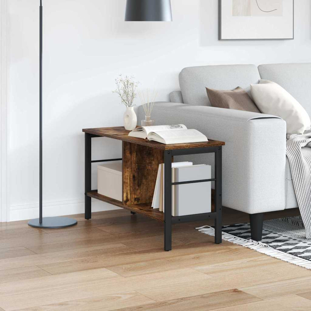 Produktbild för Hyllsystem Rökt ek 82 x 32 x 47 cm Konstruerat trä