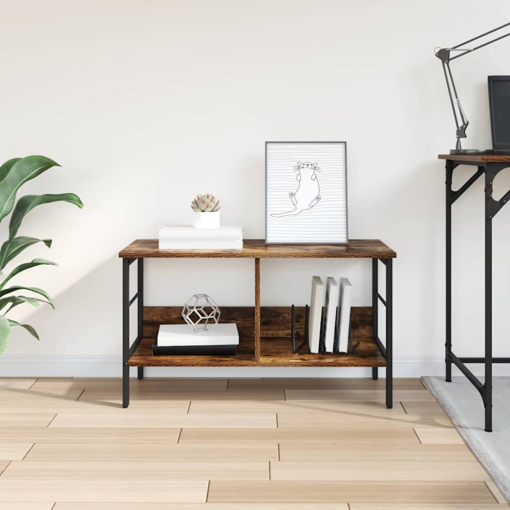 Produktbild för Hyllsystem Rökt ek 82 x 32 x 47 cm Konstruerat trä