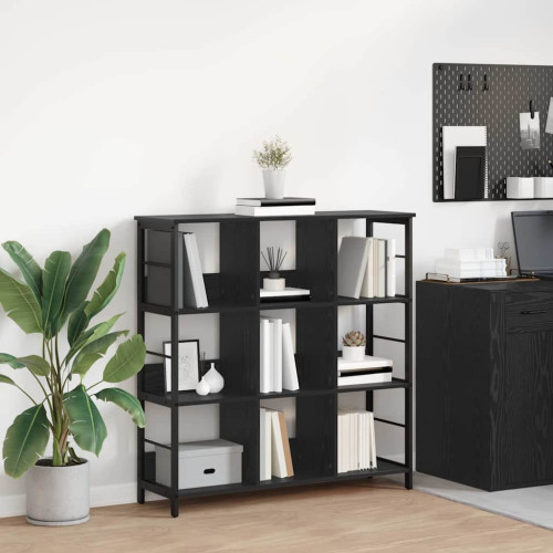 vidaXL Hyllsystem Svart Ek 102 x 32 x 104,5 cm Konstruerat trä