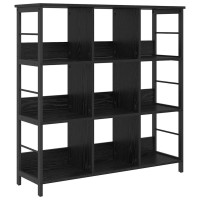 Produktbild för Hyllsystem Svart Ek 102 x 32 x 104,5 cm Konstruerat trä
