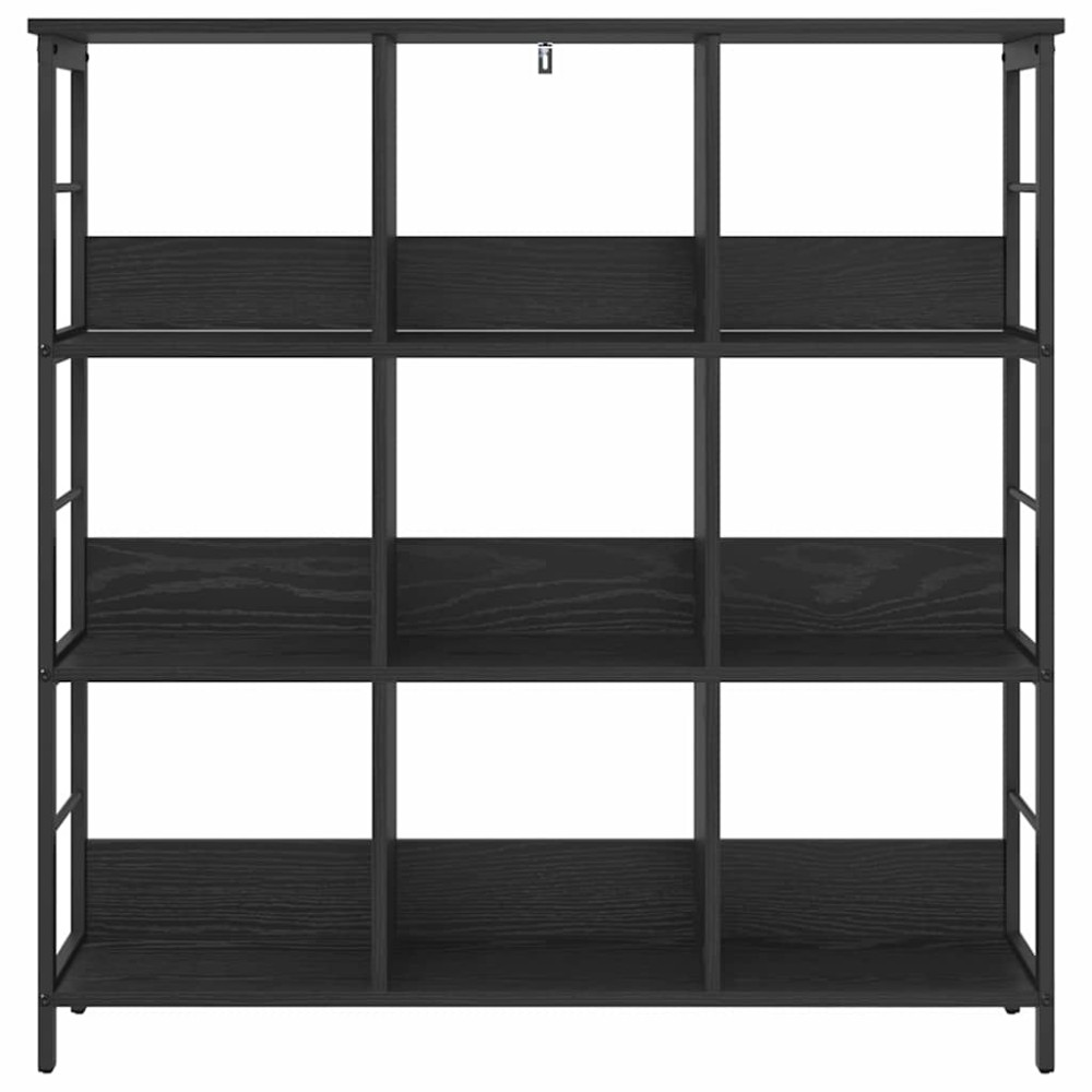 Produktbild för Hyllsystem Svart Ek 102 x 32 x 104,5 cm Konstruerat trä