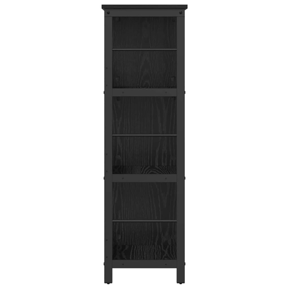 Produktbild för Hyllsystem Svart Ek 102 x 32 x 104,5 cm Konstruerat trä