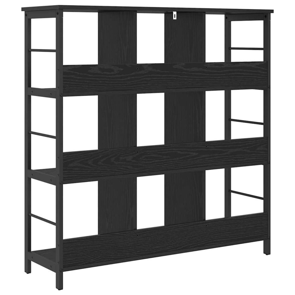 Produktbild för Hyllsystem Svart Ek 102 x 32 x 104,5 cm Konstruerat trä