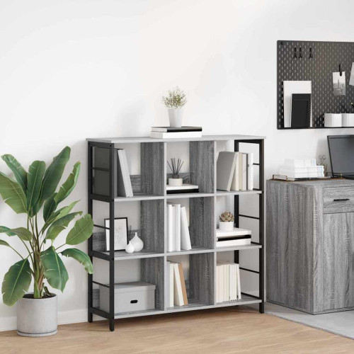 vidaXL Hyllsystem Grå Sonoma 102 x 32 x 104,5 cm Konstruerat trä