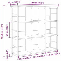 Produktbild för Hyllsystem Grå Sonoma 102 x 32 x 104,5 cm Konstruerat trä
