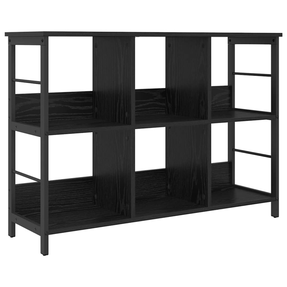 Produktbild för Hyllsystem Svart Ek 102 x 32 x 72,5 cm Konstruerat trä