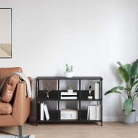 Produktbild för Hyllsystem Svart Ek 102 x 32 x 72,5 cm Konstruerat trä