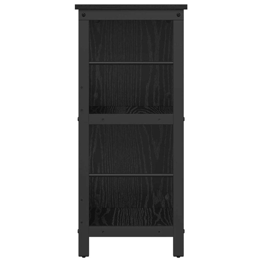 Produktbild för Hyllsystem Svart Ek 102 x 32 x 72,5 cm Konstruerat trä