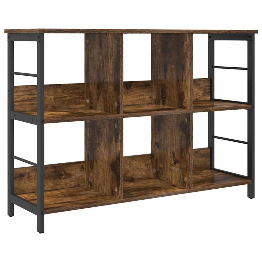 Produktbild för Hyllsystem Rökt ek 102 x 32 x 72,5 cm Konstruerat trä