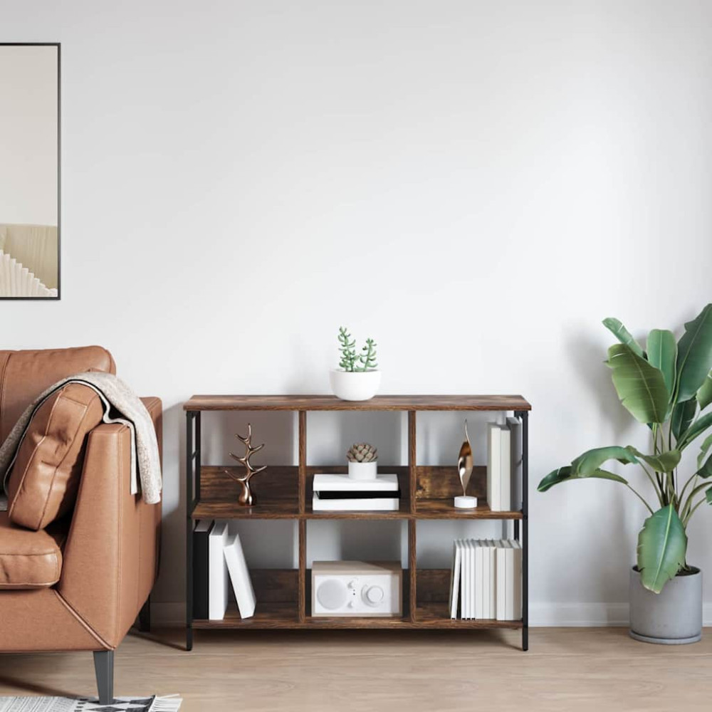 Produktbild för Hyllsystem Rökt ek 102 x 32 x 72,5 cm Konstruerat trä