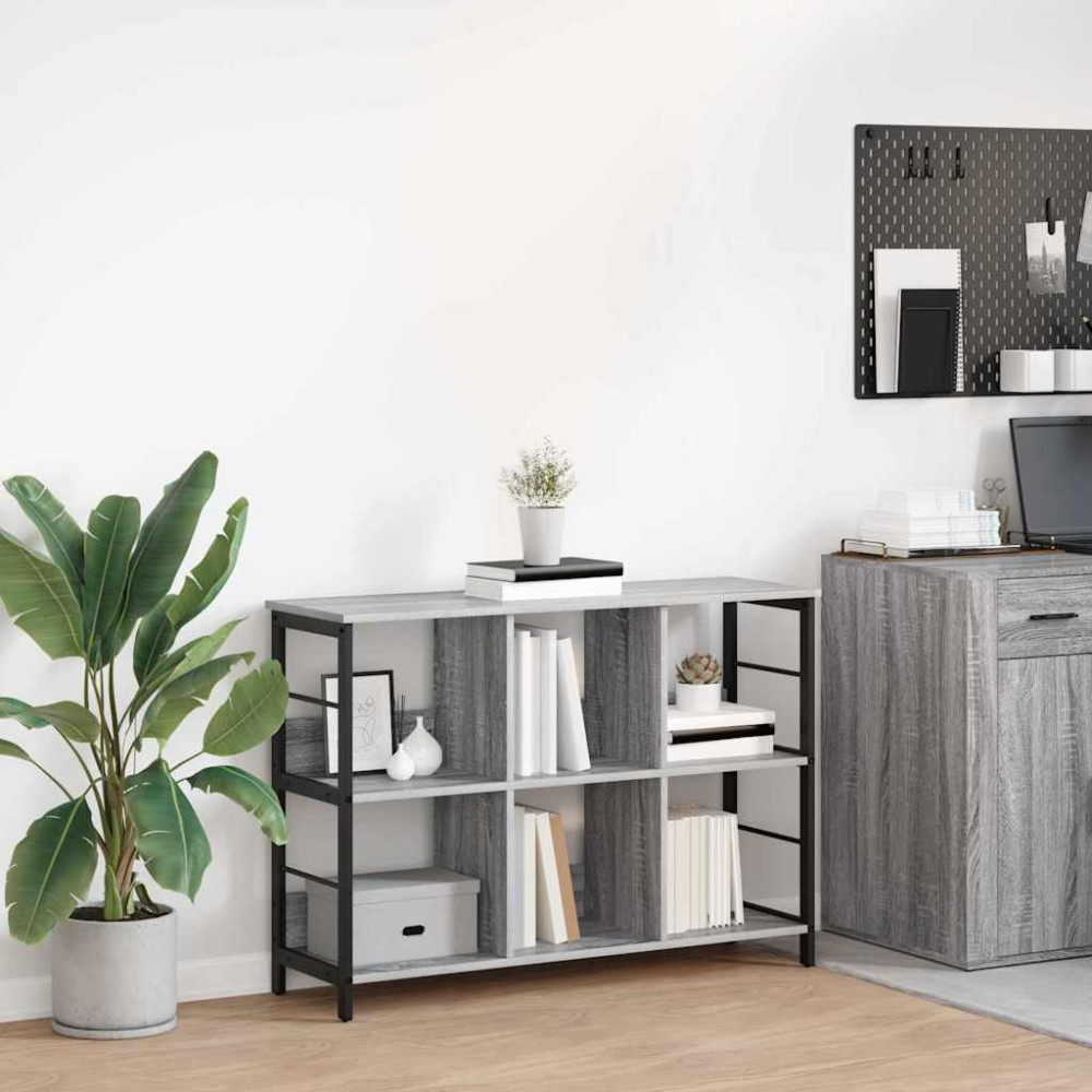 Produktbild för Hyllsystem Grå Sonoma 102 x 32 x 72,5 cm Konstruerat trä
