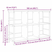 Produktbild för Hyllsystem Gammalt trä 102 x 32 x 72,5 cm Konstruerat trä