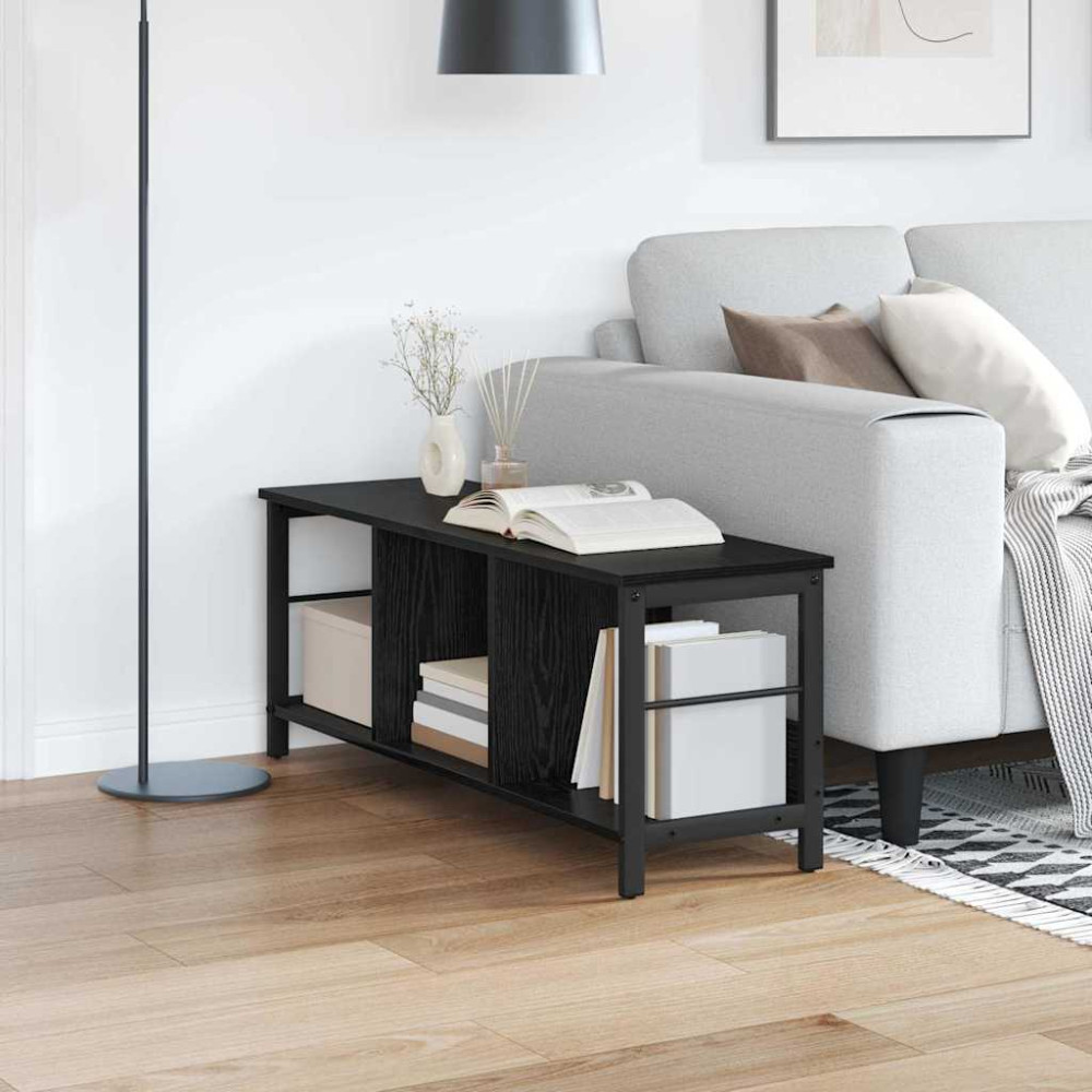 Produktbild för Hyllsystem Svart Ek 102 x 32 x 40,5 cm Konstruerat trä