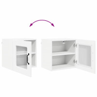 Produktbild för Väggglasförråd PORTO Vit 40 x 31 x 40 cm Konstruerat trä