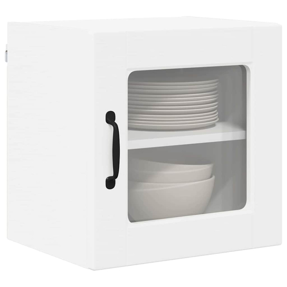 Produktbild för Väggglasförråd PORTO Vit 40 x 31 x 40 cm Konstruerat trä