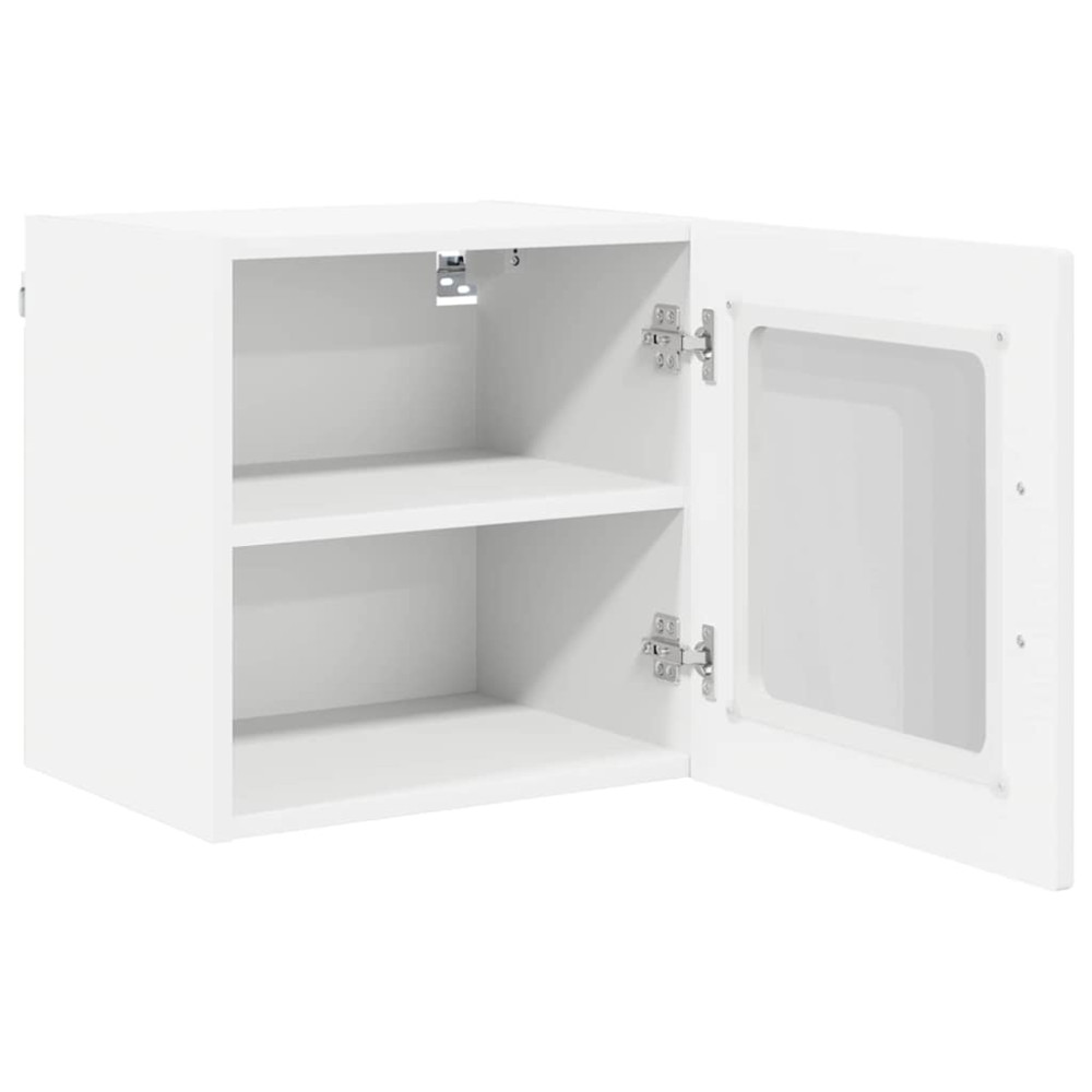 Produktbild för Väggglasförråd PORTO Vit 40 x 31 x 40 cm Konstruerat trä