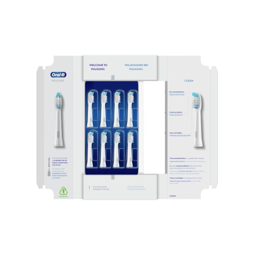 Braun Oral-B Pulsonic Clean 81748491, 8 styck, Vit, 3 månad (er),...
