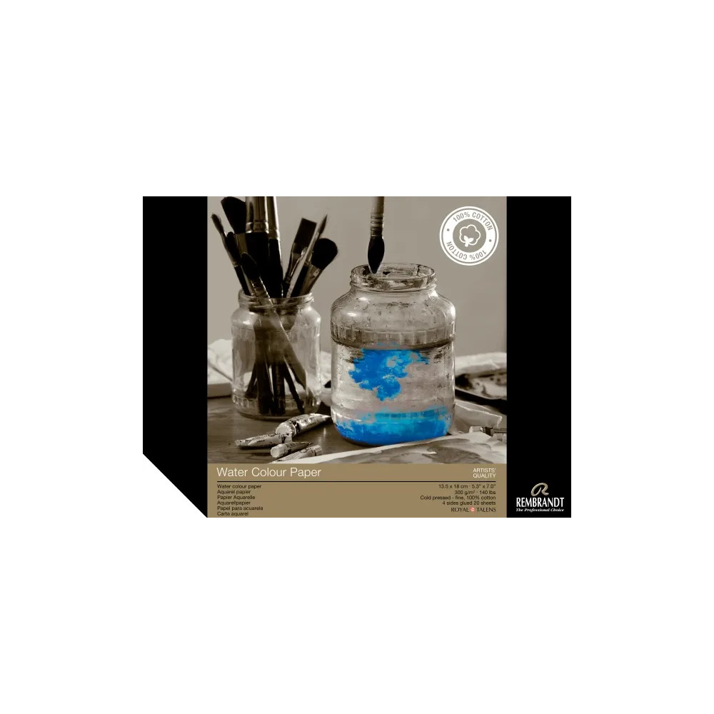 Produktbild för Rembrandt Watercolour paper (100% cotton) | 13.5 x 18 cm, 30...