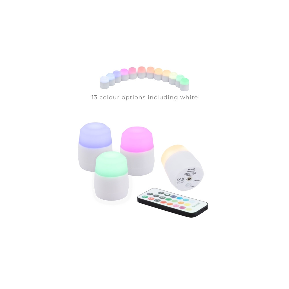Produktbild för Securit® 4 st. extra AMSTERDAM LED värmeljus, exkl. laddstat...
