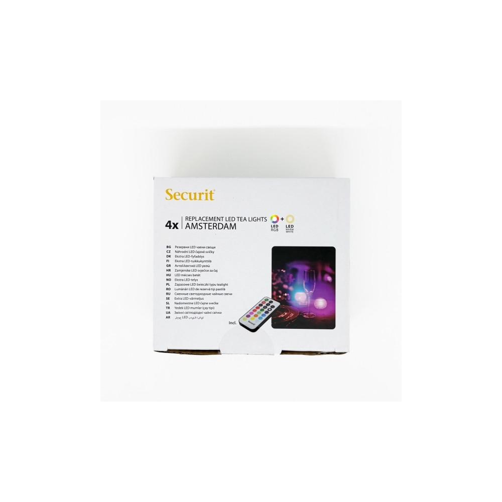 Produktbild för Securit® 4 st. extra AMSTERDAM LED värmeljus, exkl. laddstat...