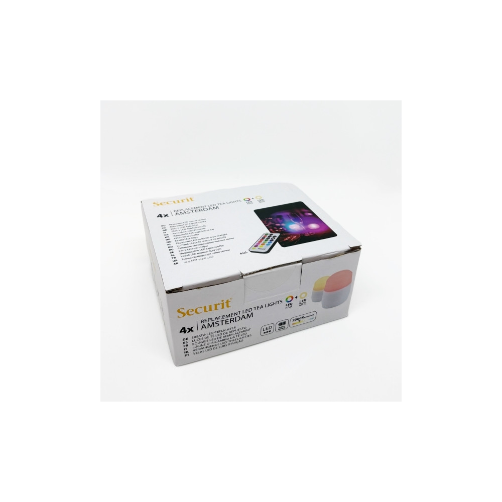 Produktbild för Securit® 4 st. extra AMSTERDAM LED värmeljus, exkl. laddstat...