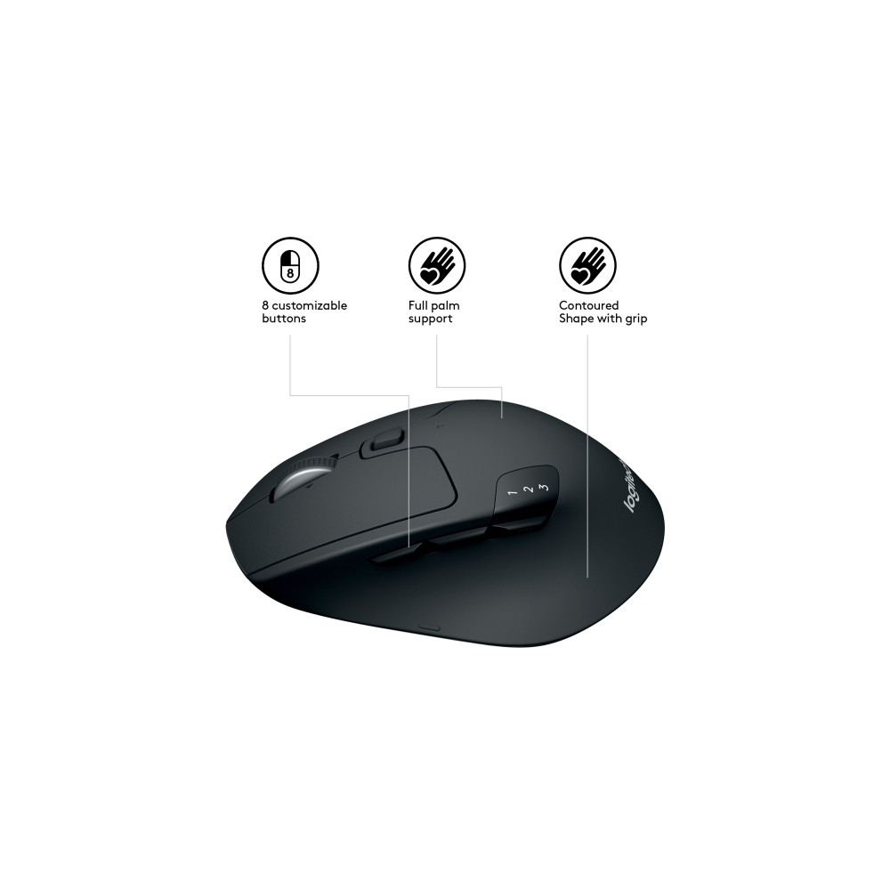 Produktbild för Logitech M720 Triathlon - mus - Bluetooth, 2.4 GHz