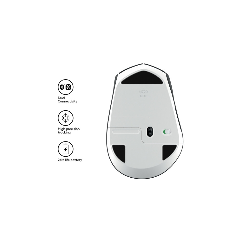 Produktbild för Logitech M720 Triathlon - mus - Bluetooth, 2.4 GHz