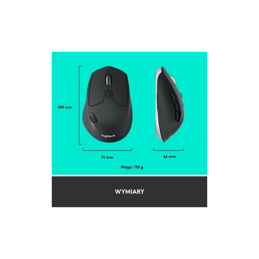 Produktbild för Logitech M720 Triathlon - mus - Bluetooth, 2.4 GHz