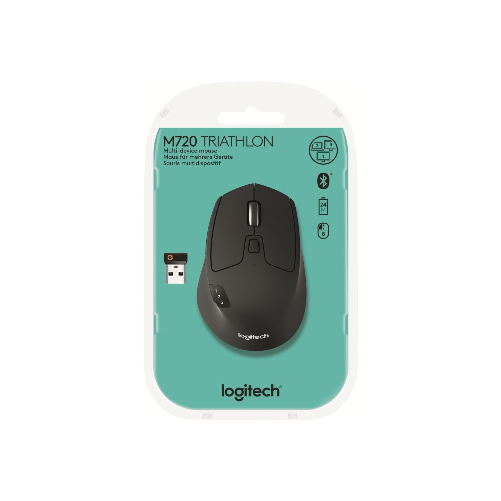 Produktbild för Logitech M720 Triathlon - mus - Bluetooth, 2.4 GHz