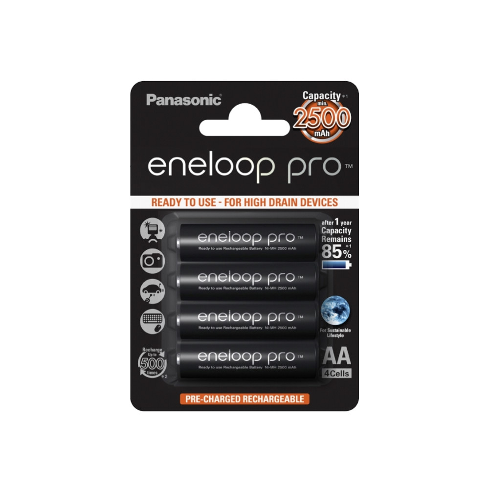 Produktbild för Panasonic eneloop pro BK-3HCDE batteri - 4 x AA-typ - NiMH