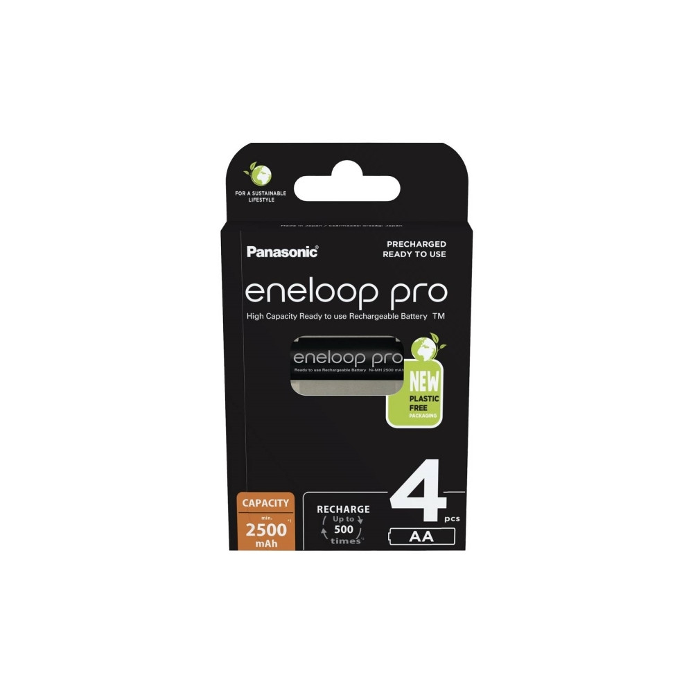 Produktbild för Panasonic eneloop pro BK-3HCDE batteri - 4 x AA-typ - NiMH