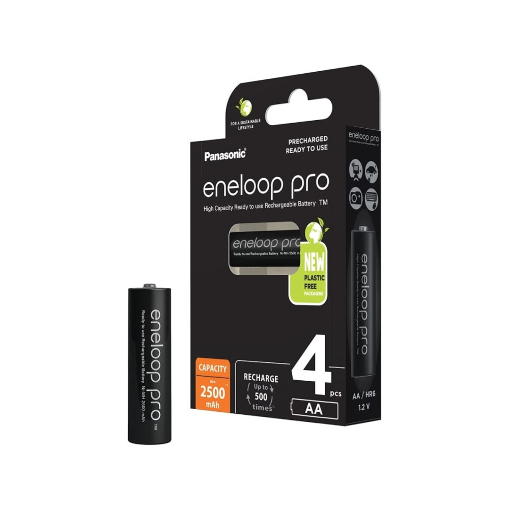 Produktbild för Panasonic eneloop pro BK-3HCDE batteri - 4 x AA-typ - NiMH