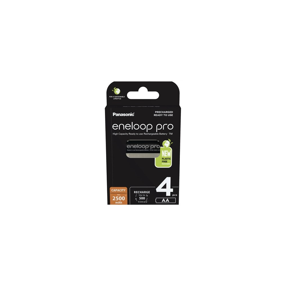 Produktbild för Panasonic eneloop pro BK-3HCDE batteri - 4 x AA-typ - NiMH