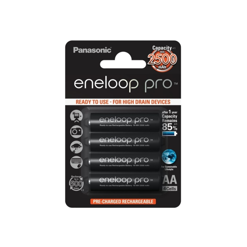 Produktbild för Panasonic eneloop pro BK-3HCDE batteri - 4 x AA-typ - NiMH