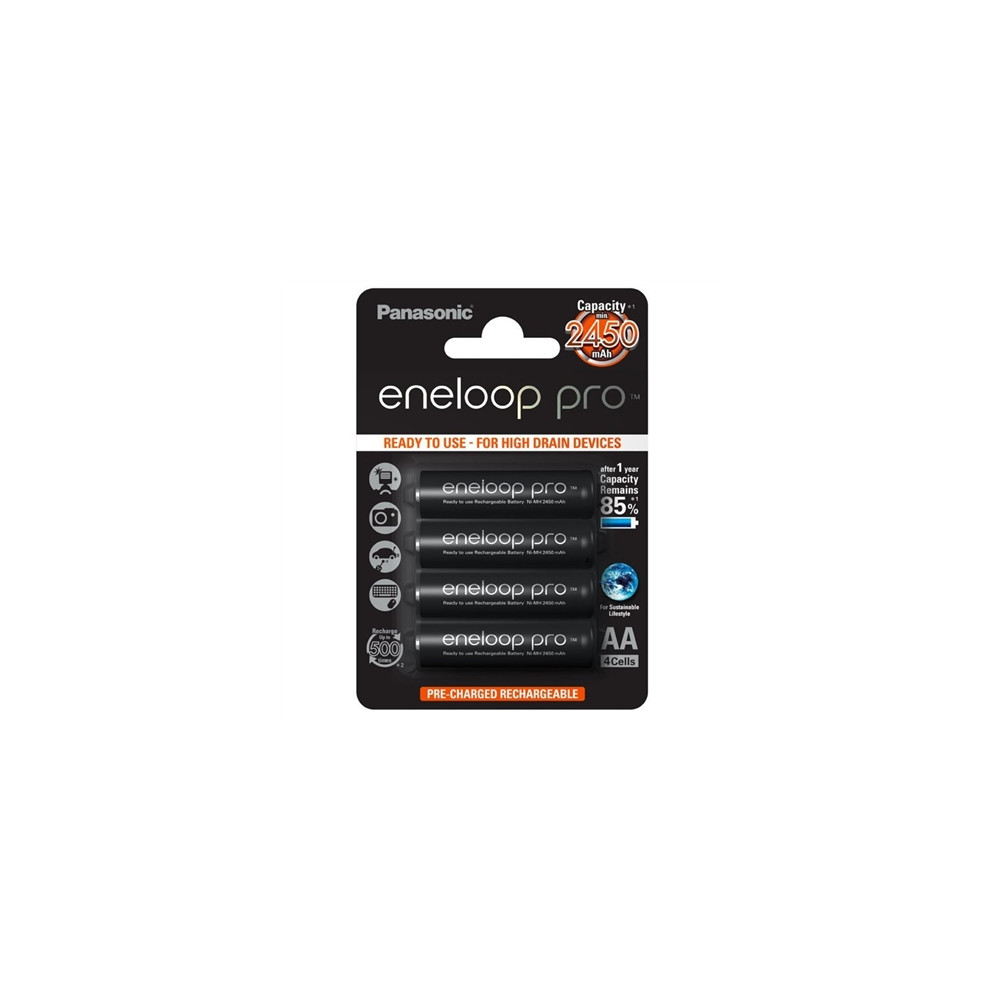 Produktbild för Panasonic eneloop pro BK-3HCDE batteri - 4 x AA-typ - NiMH