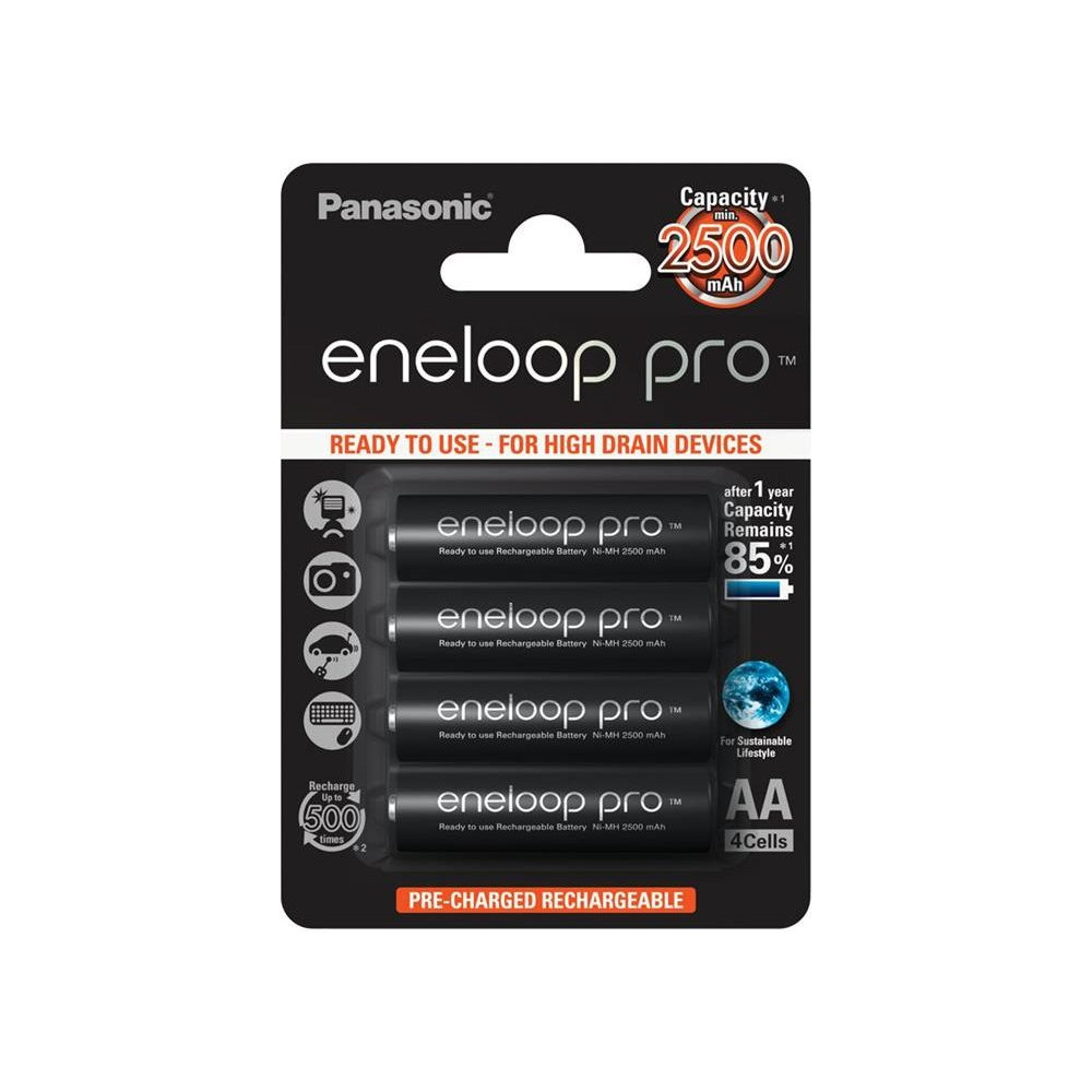 Produktbild för Panasonic eneloop pro BK-3HCDE batteri - 4 x AA-typ - NiMH