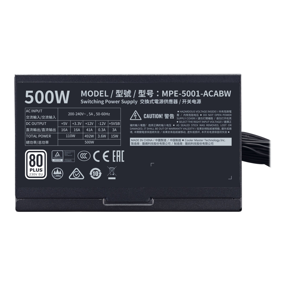 Produktbild för Cooler Master MWE White V2 500 - nätaggregat - 500 watt
